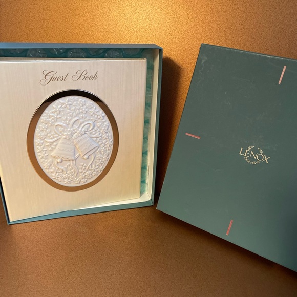 Lenox Wedding Guest Book,Lenox China Wedding Bells on Front, new in original box - Picture 1 of 10